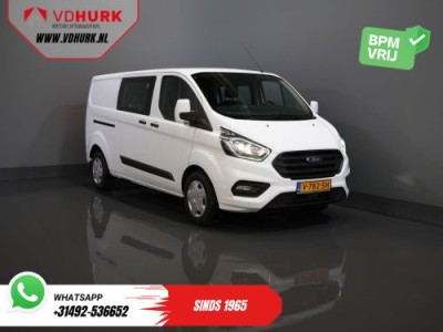 Ford Transit Custom 340 2.0 TDCI 130 pk L2 Dubbel Cabine DC BPM VRIJ! 6 Pers./ 2.8t Trekverm./ PDC/ Cruise/ Trekhaak/ Airco