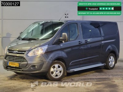 Ford Transit Custom  130PK Dubbel Cabine Automaat 2x Schuifdeur Trekhaak Airco Cruise Camera Parkeersensoren v+a APK 01-2026 Euro6 DC Doka Mixto Airco Trekhaak Cruise control