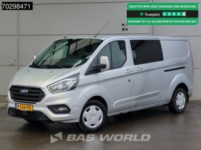 Ford Transit Custom  130PK Dubbel Cabine Automaat 2x Schuifdeur Trekhaak Xenon ACC Navi Camera Parkeersensoren SYNC3-Display APK 03-2026 Euro6 DC Doka Mixto Airco Trekhaak