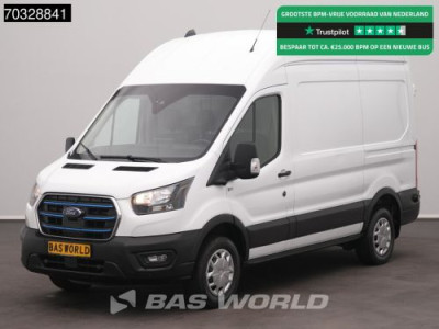 Ford e-Transit 184pk Elektrisch 68kWh 317km WLTP L2H3 Hoog Dak Navi Airco Cruise Parkeersensoren v+a SYNC4-Display CarPlay L2 Airco Cruise control