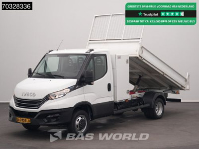 Iveco Daily 35C14 Automaat Dubbellucht Kipper met Kist 3,5t Trekhaak Airco Cruise Euro6 Tipper Benne Kieper Airco Trekhaak Cruise control