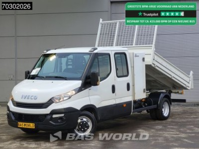 Iveco Daily 35C14 Dubbel Cabine Kipper met Kist Dubbellucht  3,5t Trekhaak Airco Cruise Euro6 Tipper Benne Kieper Airco Trekhaak Cruise control