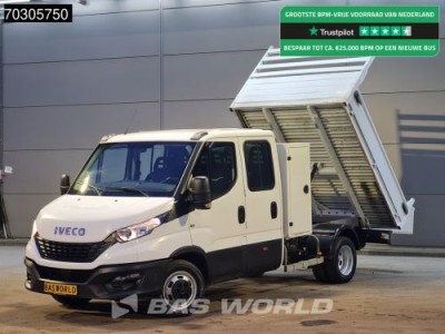 Iveco Daily 35C14 Dubbel Cabine Kipper met Kist Dubbellucht 3,5t Trekhaak Airco Cruise Euro6 Tipper Benne Kieper Airco Trekhaak Cruise control