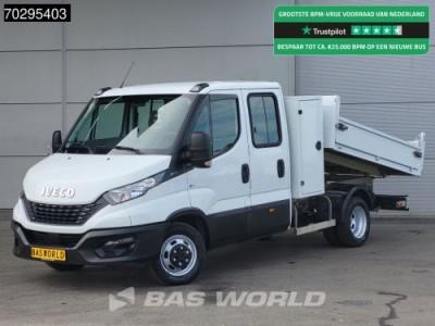 Iveco Daily 35C14 Kipper met Kist Dubbel Cabine Dubbellucht 3,5t Trekhaak Airco Cruise Euro6 Kieper Tipper Benne 2m3 Airco Trekhaak Cruise control