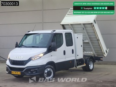 Iveco Daily 35C14 Kipper met Kist Dubbel Cabine Dubbellucht 3,5t Trekhaak Airco Cruise Euro6 Kieper Tipper Benne Airco Trekhaak Cruise control