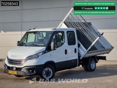 Iveco Daily 35C21 3-Zijdige Kipper Dubbel Cabine 210PK 3.0L Dubbellucht 3,5t Trekhaak ACC Airco LED Camera CarPlay Euro6 Tipper Benne Kieper Dreiseitenkipper 2m3 Airco