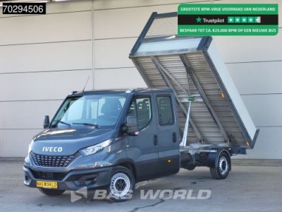 Iveco Daily 35S18 3.0L Automaat Kipper Dubbel Cabine 180PK 3,5t Trekhaak LED Airco Cruise Euro6 Kieper Tipper Benne 3m3 Airco Trekhaak Cruise control