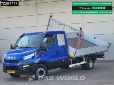 Iveco Daily 70C17 Drie-Zijdige 3.0L Kipper 7-tons Kraan Dubbellucht 170PK 3,5t Trekhaak Airco Tipper Benne Kieper Kraanwagen Crane Kranwagen Airco Dubbel cabine Trekhaak