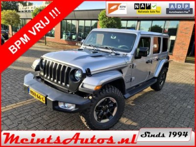 Jeep Wrangler 2.2D Sahara Unlimited 200Pk OUTLAW 4WD, MOPART LV MUD, LEDER, BOMVOL OPTIE !!! GRIJS KENTEKEN