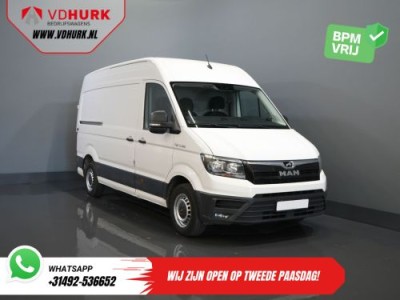 MAN TGE 3.140 140 pk 2.0 TDI DSG Aut. L3H3 BPM VRIJ! 270Gr.Deuren/ Gev.Stoel/ Navi/ Carplay/ Camera/ Cruise/ Trekhaak/ Airco