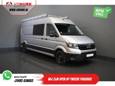 MAN TGE 3.180 180 pk DSG Aut. L4H3 DC Dubbel Cabine BPM VRIJ! 7 pers./ 270Gr. Deuren/ Carplay/ Imperiaal + Trap/ Gev.Stoel/ Cruise/ Camera