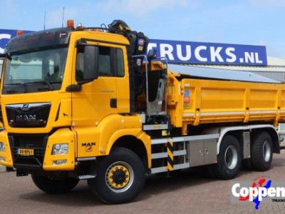 MAN TGS 33.420 2 Zijdige kipper + Kraan 6x6 Stuur as