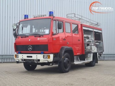 Mercedes-Benz 1120 AF 4x4 - 1.600 ltr watertank -Feuerwehr, Fire brigade- Crew Cab - Expeditie, Camper, Low Gear!