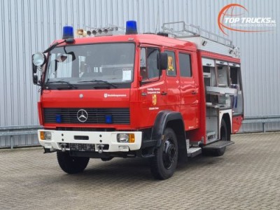 Mercedes-Benz 1124 AF 4x4 - 1.300 ltr watertank -Feuerwehr, Fire brigade- Crew Cab - Expeditie, Camper, Low Gear!
