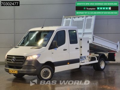 Mercedes-Benz Sprinter 514 CDI Kipper met Kist Dubbel Cabine Dubbellucht 3,5 Trekhaak Airco Cruise Euro6 Tipper Benne Kieper Airco Trekhaak Cruise control