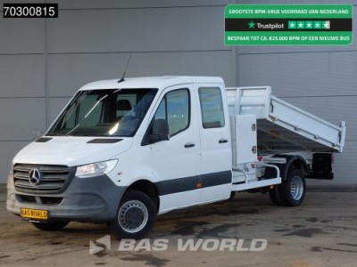 Mercedes-Benz Sprinter 514 CDI Kipper met Kist Dubbel Cabine Dubbellucht 3,5t Trekhaak Airco Cruise Euro6 Tipper Benne Kieper Airco Trekhaak Cruise control