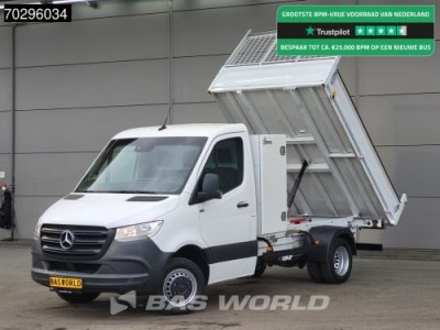 Mercedes-Benz Sprinter 514 CDI Kipper met Kist Dubbellucht 3,5t Trekhaak Airco Cruise Euro6 Tipper Benne Kieper Airco Trekhaak Cruise control
