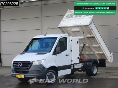Mercedes-Benz Sprinter 516 CDI Kipper met Kist Dubbellucht 3,5t Trekhaak Airco Cruise Euro6 Kieper Benne Tipper Airco Trekhaak Cruise control