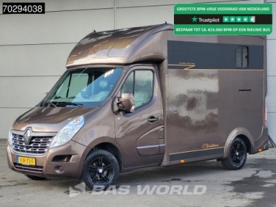 Renault Master 130PK Paardenwagen Hengstenuitvoeren Trekhaak Airco Euro6 Horsetruck Veewagen Horse 14m3 Airco Trekhaak
