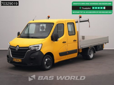 Renault Master 165PK Dubbel Cabine Dubbellucht Open Laadbak 3,5t Trekhaak LED Airco Cruise Euro6 Pritsche Pickup Open Box Airco Trekhaak Cruise control