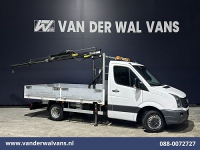 Volkswagen Crafter 2.0 TDI Pick up Open Laadbak 1000kg KRAAN HIAB 033 Dubbel Lucht Airco | 3000kg Trekhaak | Cruisecontrol, Bijrijdersbank