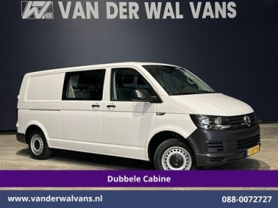 Volkswagen Transporter 2.0 TDI 150pk L2H1 Dubbele Cabine Euro6 Airco | 6-Zits | 2500kg Trekhaak Cruisecontrol, Bijrijdersbank